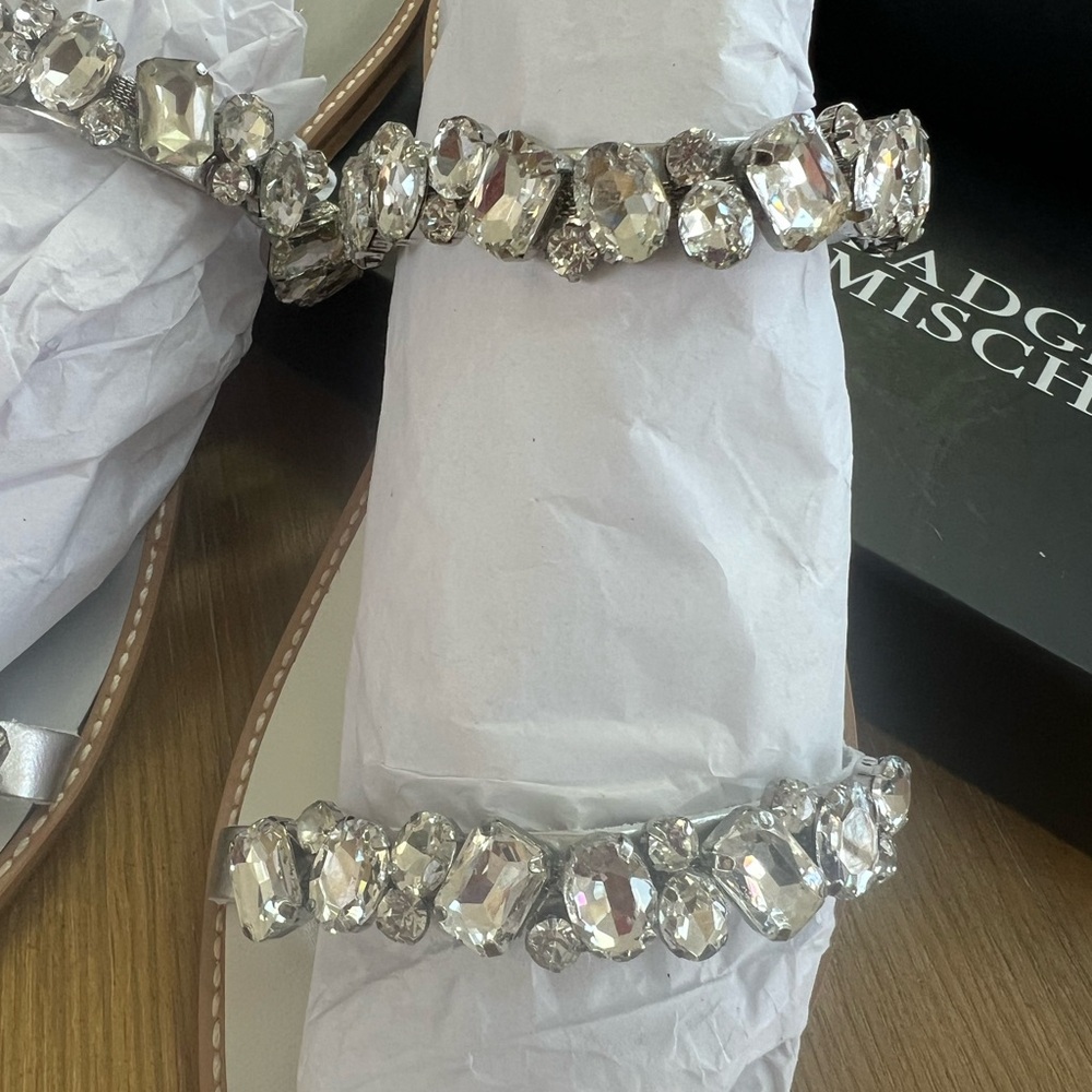 Badgley Mischka Rhinestone Slides - Picture 6 of 7